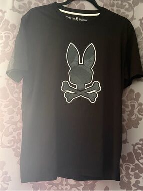 Psycho Bunny Black Tee with White Logo
